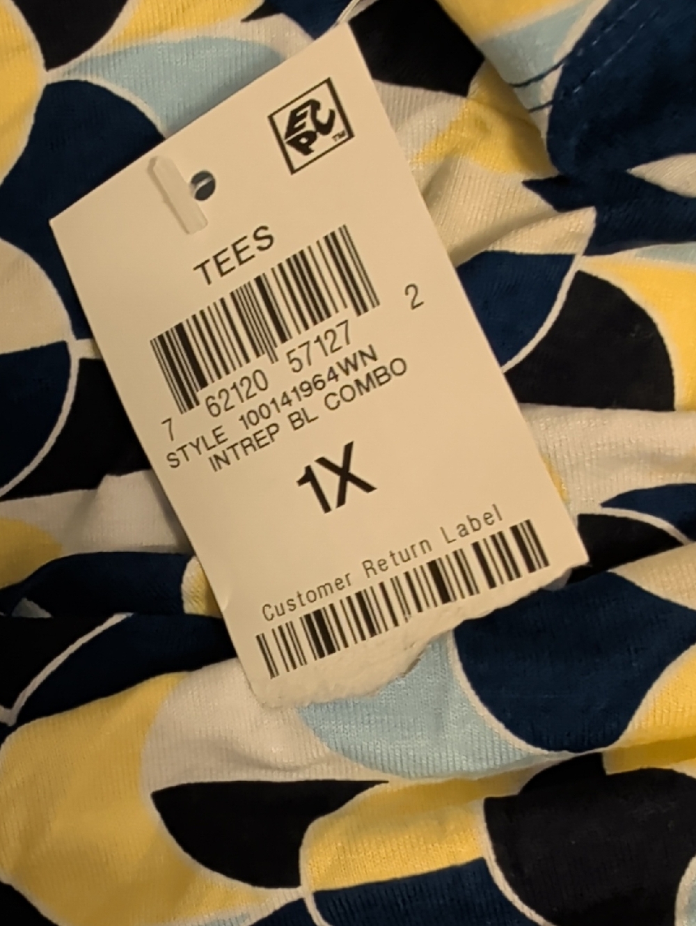 JM Collection Geometric Print Tunic NWT - Picture 3 of 3